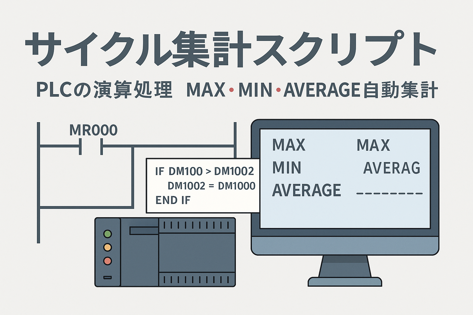 【PLC演算処理】サイクルタイムの最大・最小・平均を自動で集計するスクリプト構成を解説!