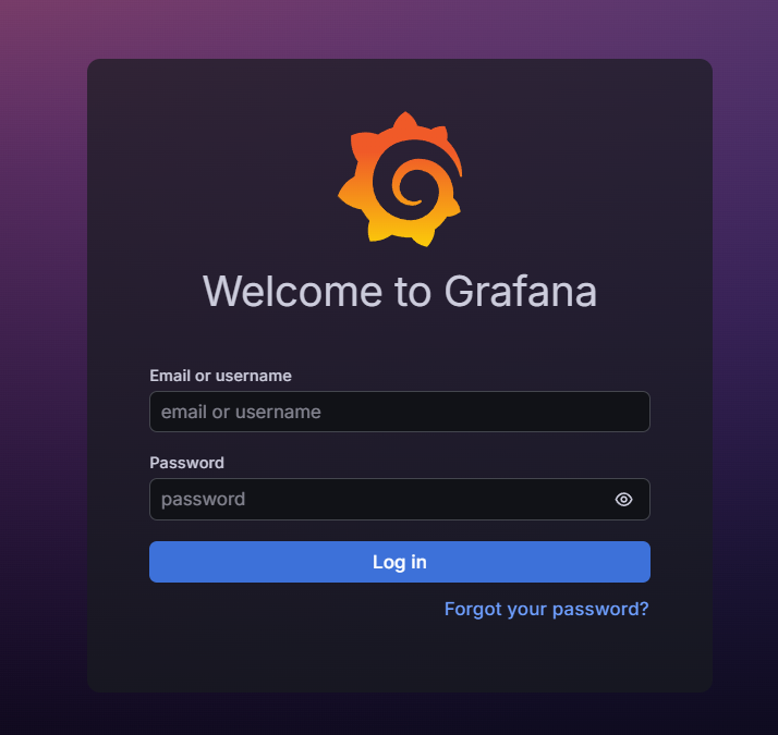Grafanaのログイン画面